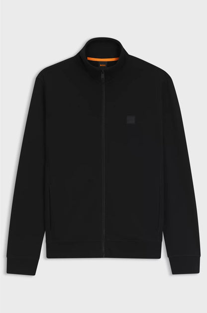 ZIP-UP JACKET IN COTTON TERRY WITH LOGO BADGE