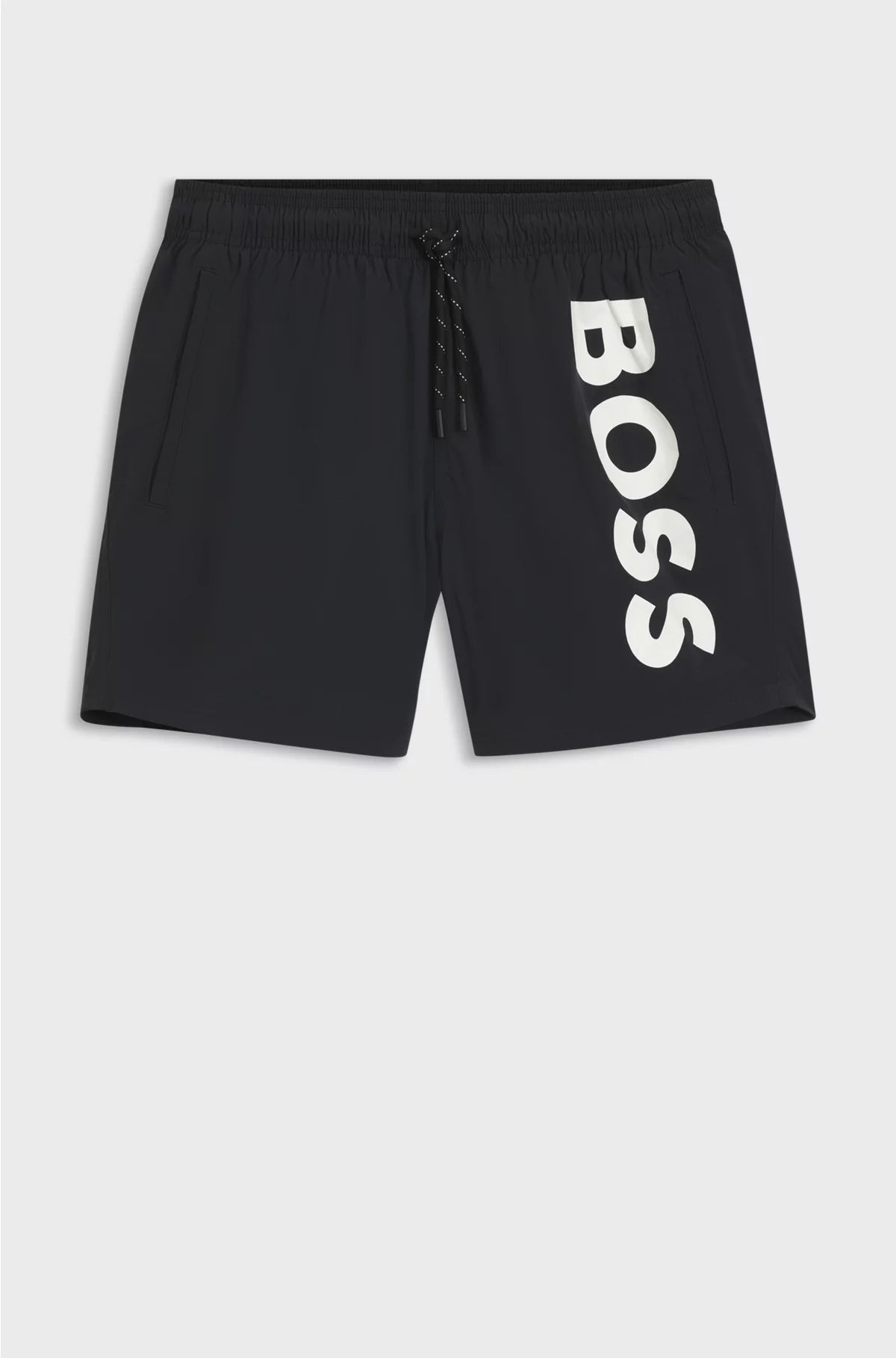 SWIM SHORTS WITH VERTICAL LOGO PRINT