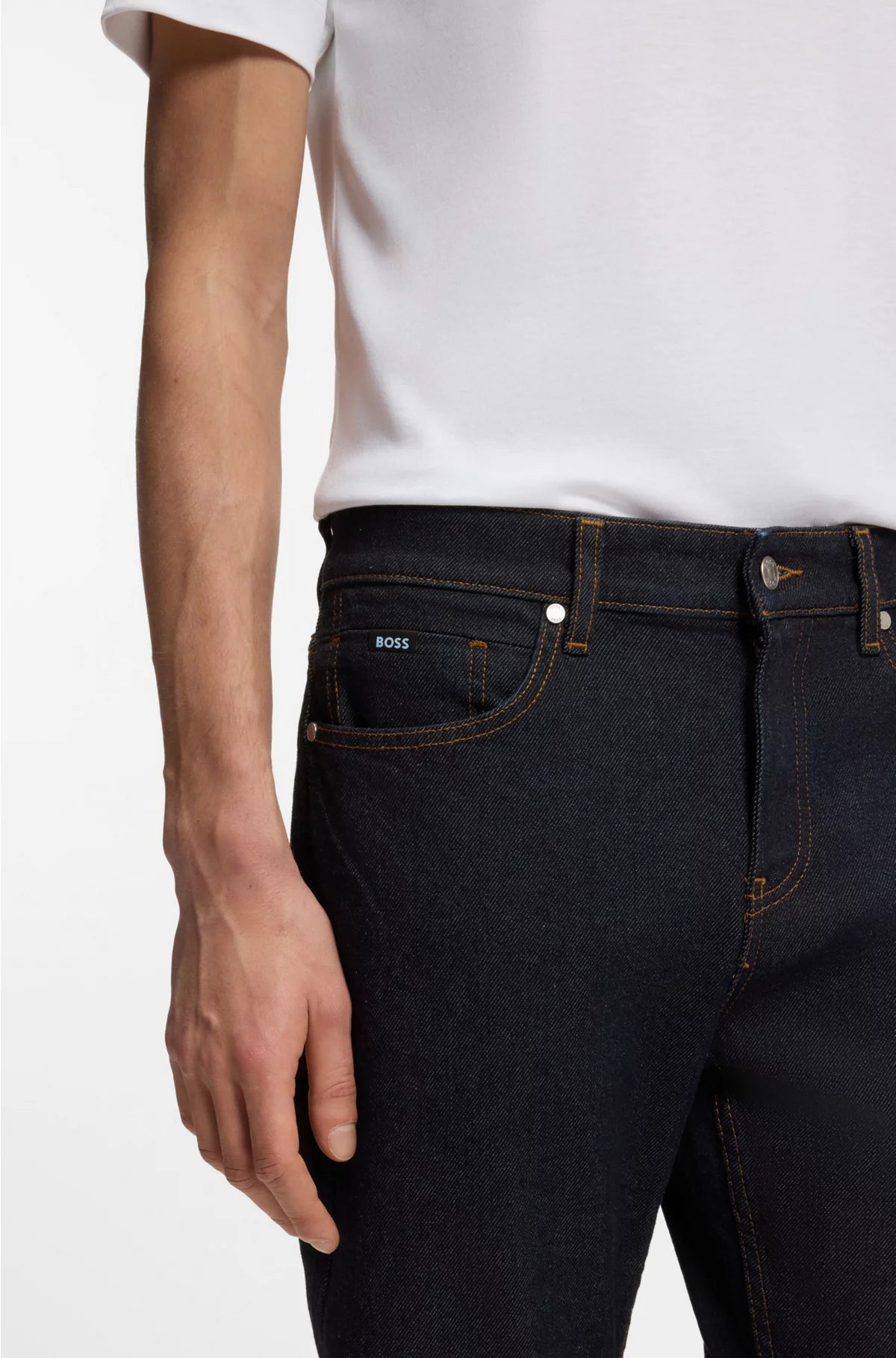 DELAWARE SLIM-FIT JEANS IN DARK-BLUE STRETCH DENIM