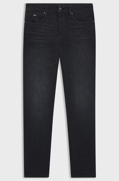 DELAWARE SLIM-FIT JEANS IN BLACK SUPER-SOFT ITALIAN DENIM