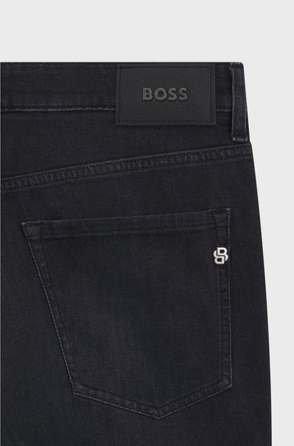 DELAWARE SLIM-FIT JEANS IN BLACK SUPER-SOFT ITALIAN DENIM