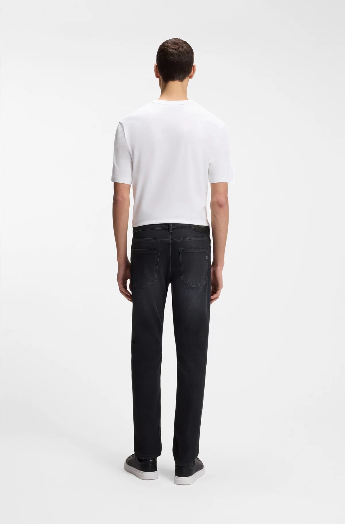 DELAWARE SLIM-FIT JEANS IN BLACK SUPER-SOFT ITALIAN DENIM