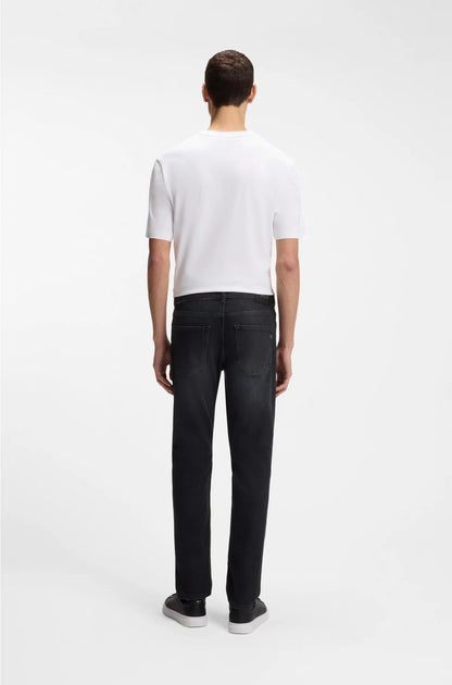 DELAWARE SLIM-FIT JEANS IN BLACK SUPER-SOFT ITALIAN DENIM