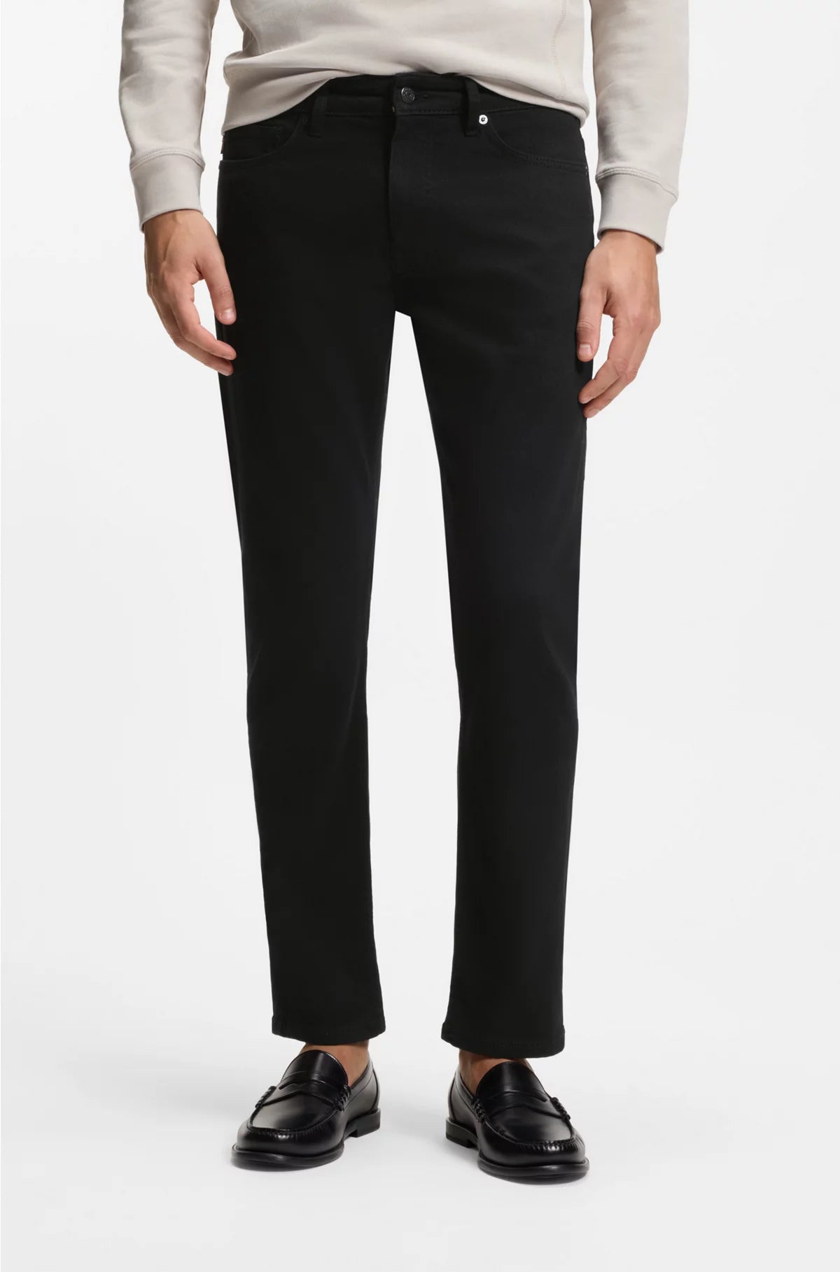 DELAWARE SLIM-FIT JEANS IN STAY-BLACK COMFORT-STRETCH DENIM