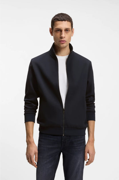 ZIP-UP SWEATSHIRT IN MERCERISED STRETCH-COTTON PIQUE