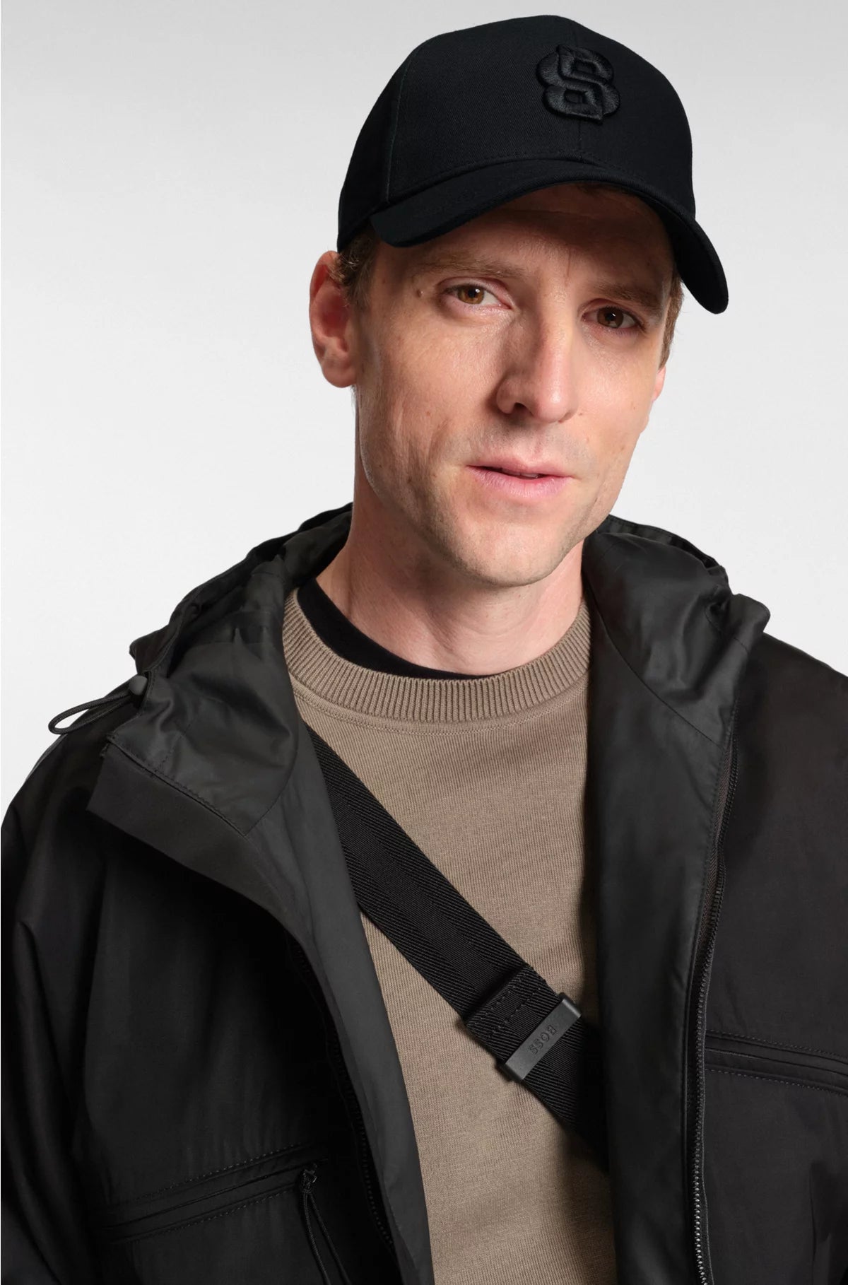 COTTON-TWILL CAP WITH EMBROIDERED DOUBLE B MONOGRAM