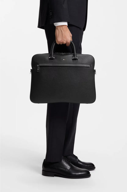 DOCUMENT CASE IN GRAINED FAUX LEATHER WITH SIGNATURE TRIMS